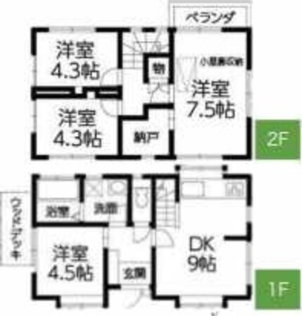 青梅市柚木町戸建の物件間取画像